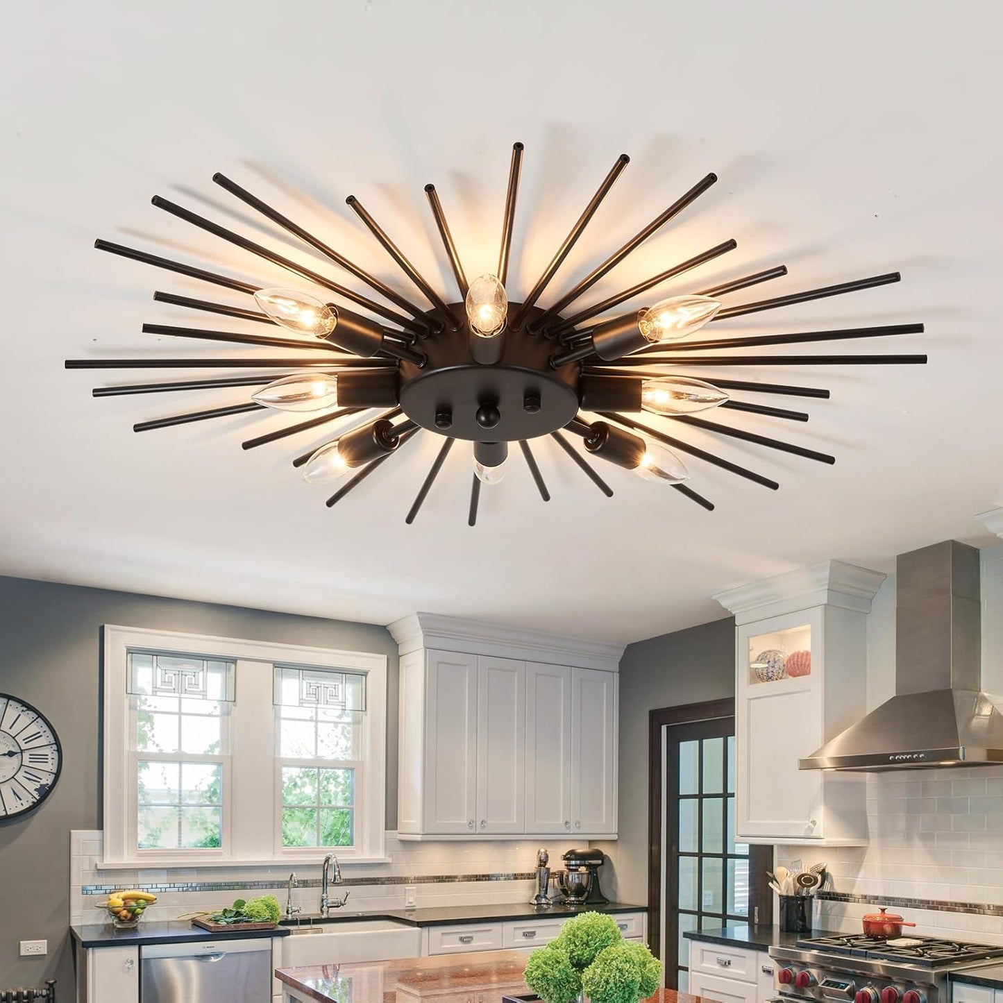 ZGLAOJT Semi Flush Mount 8 Light Ceiling Light for Modern Homes