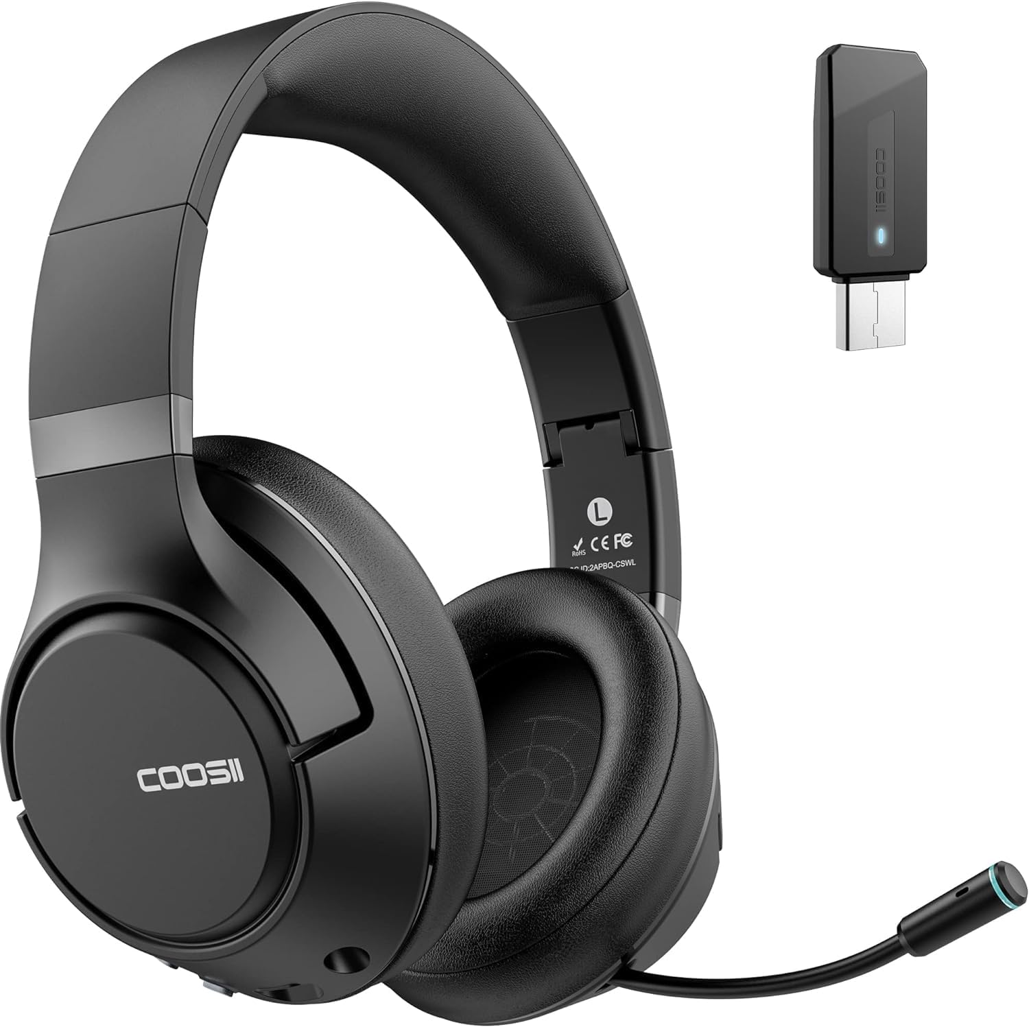 COOSII H300 Wireless Headphones: Noise Cancelling Mic