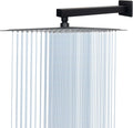 High Pressure Square Rain Shower Head with 16ft Arm - Matte Black