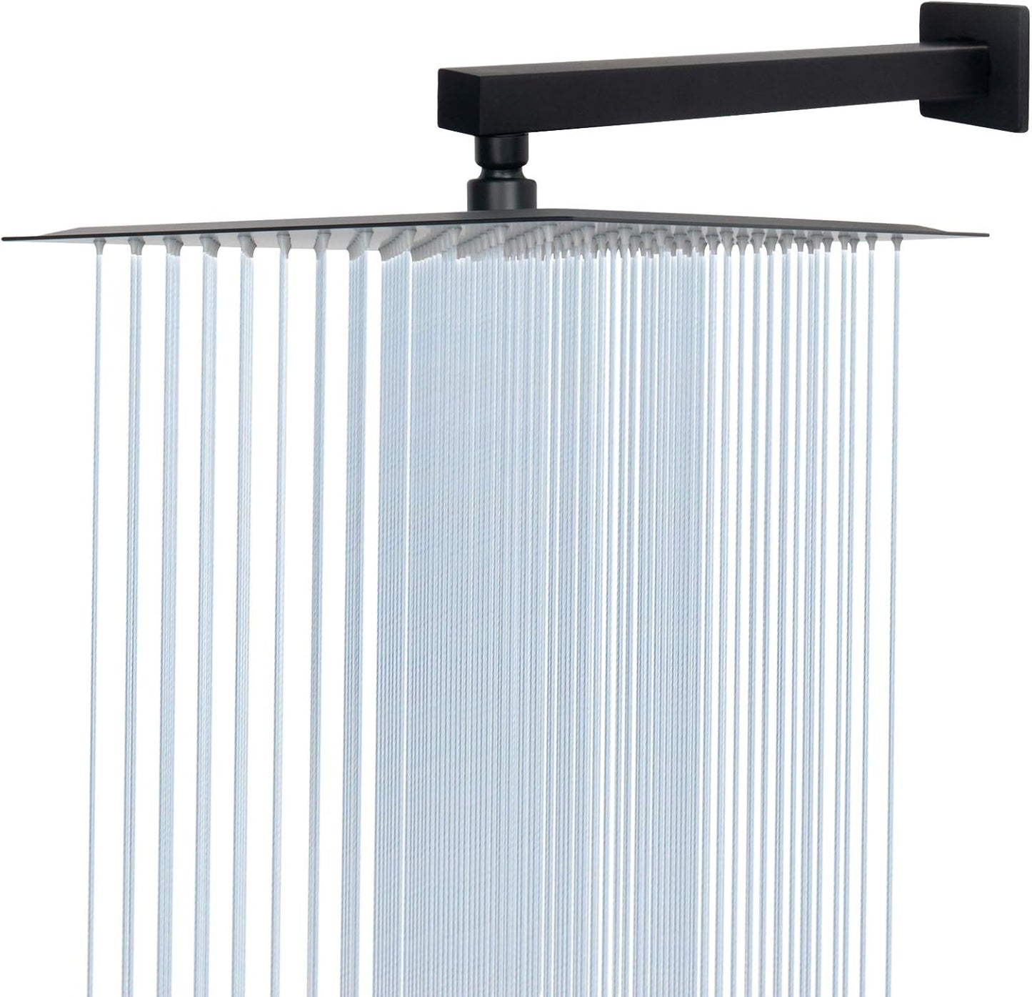 HarJue High Pressure Square Shower Head with Extension Arm