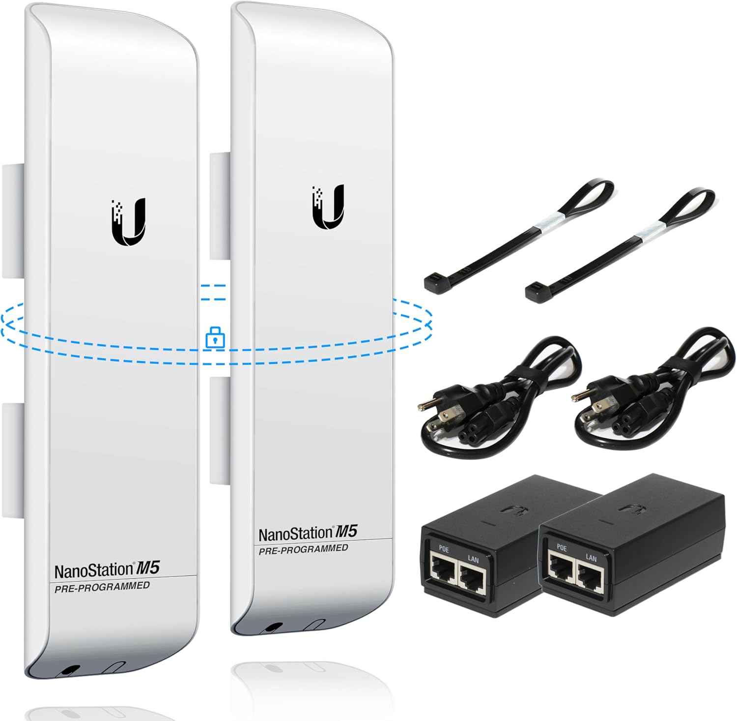 Wireless Bridge Ubiquiti NanoStation M5 Bundle for Outdoor Use