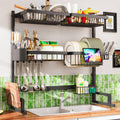 3-Tier Over Sink Dish Draining Rack - Adjustable Space Saver