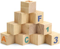 12PACK Wooden Blocks for Crafts 3 in Wood Cubes - Unfinished DIY Set
