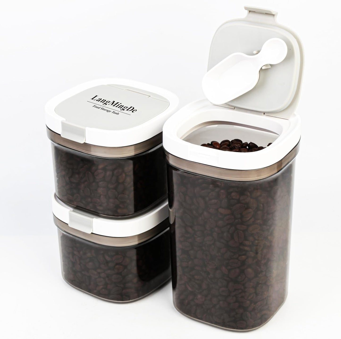 3 Piece Airtight Kitchen Storage Canisters Set for Freshness