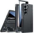 Black Galaxy Z Fold 5 Case with S Pen Holder & Privacy Screen - Full