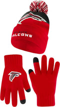 Ultra Game Youth NFL Super Soft Beanie with Pom Pom and Gloves