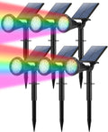 Color Changing Solar Spot Lights Outdoor RGB Spotlights - Adjustable