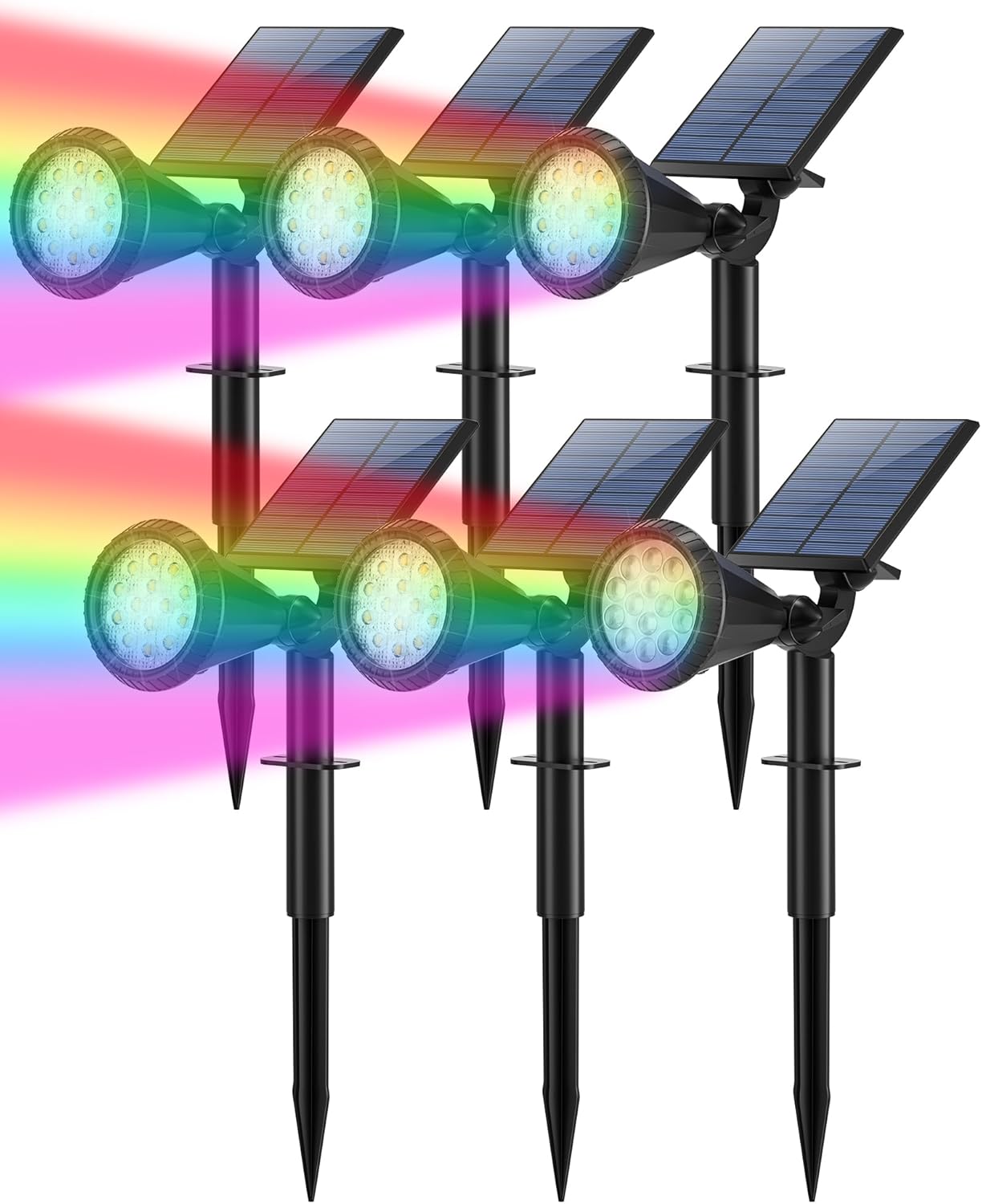 Color Changing Solar Spot Lights for Outdoor Landscape Lighting