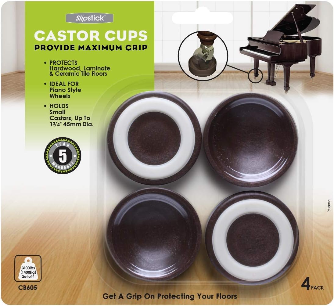 Protect Floors with Slipstick Small Caster Cups - Set of 4