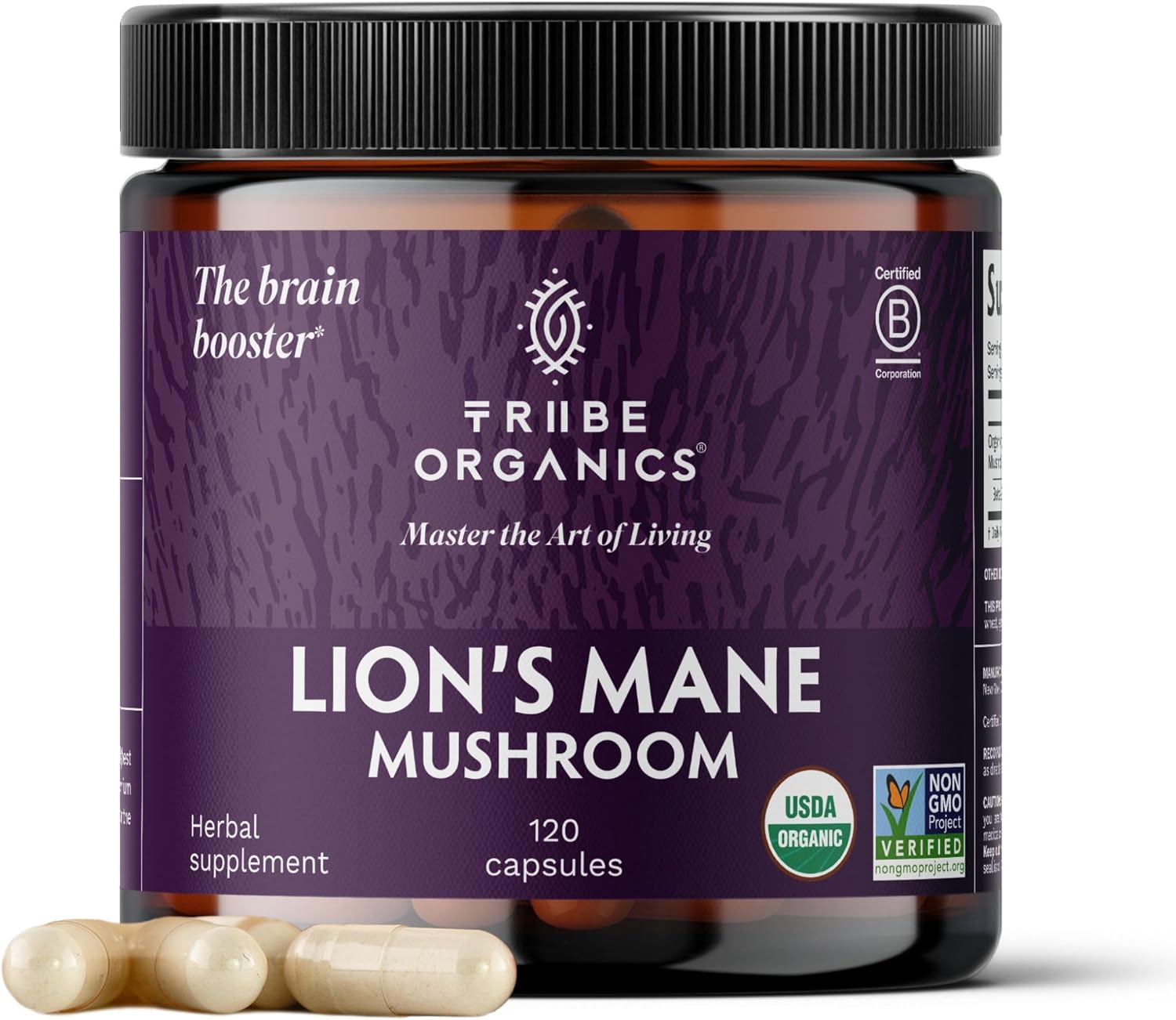 TRIBE ORGANICS Lions Mane Supplement for Brain and Immunity