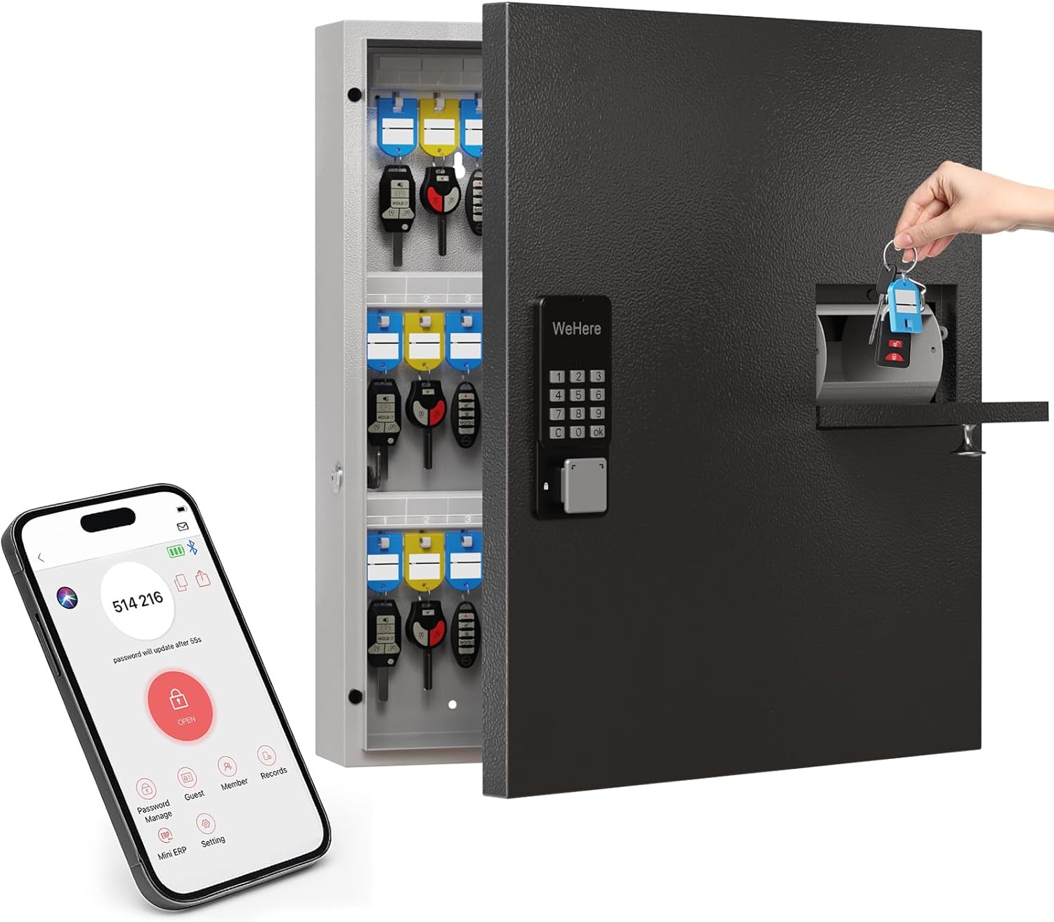 WeHere 56 Keys Lock Box with Bluetooth and Wi-Fi Access Options