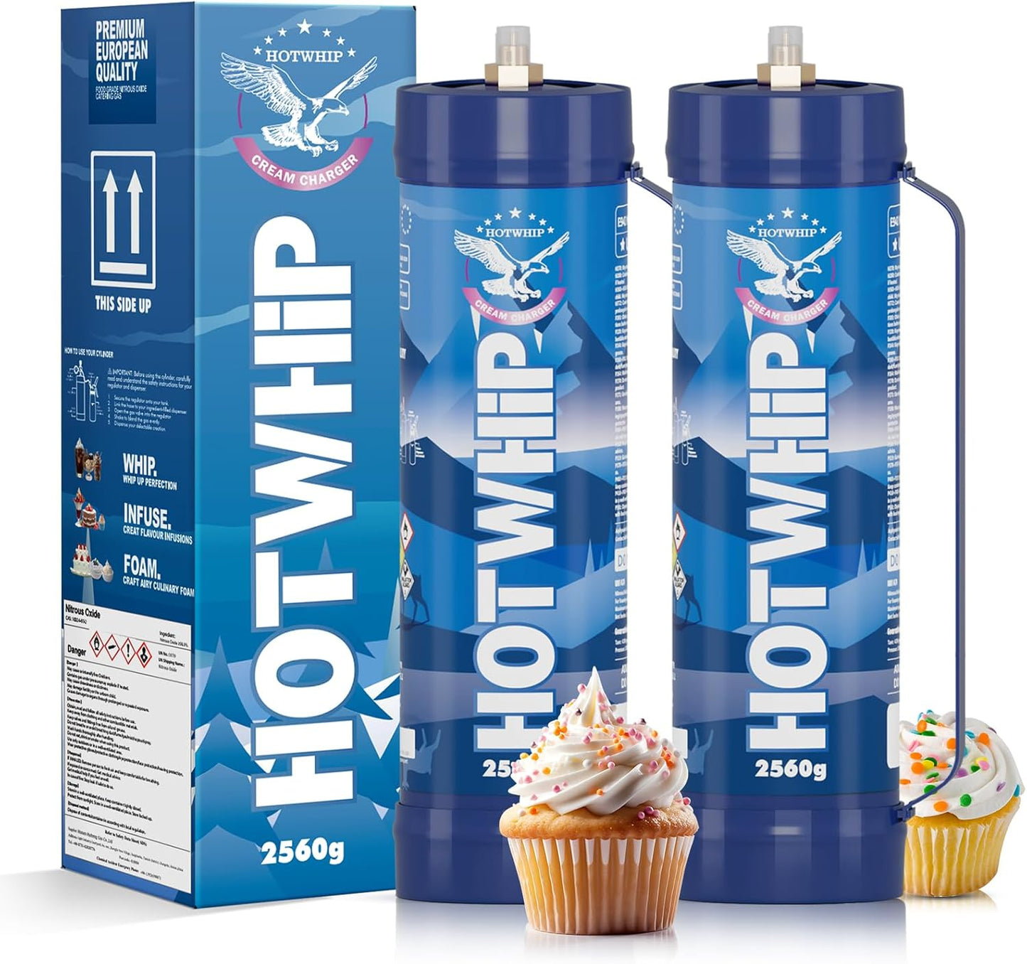 Hotwhip Food Grade Whipped Cream Chargers 2560g - Premium Unflavored