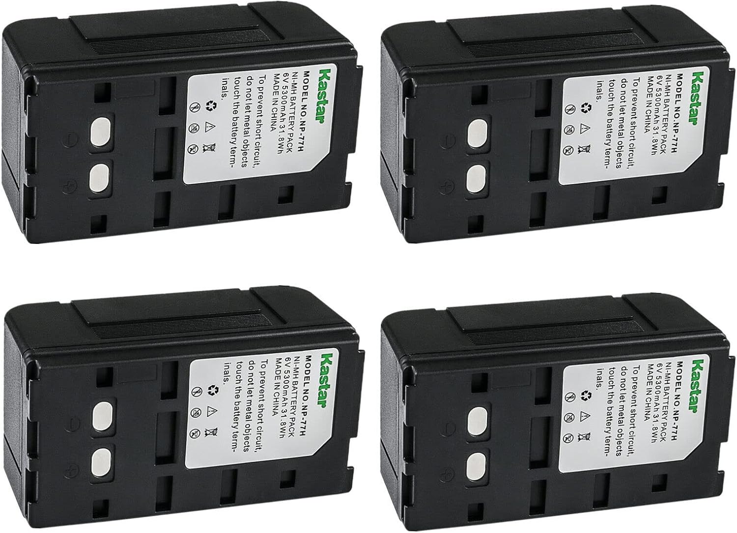 Kastar 4-Pack NP-77H 6.0V 5300mAh Battery Replacement for Cameras