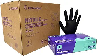 Dr.GreenPanda Black Nitrile Gloves for Food Prep and Cleaning