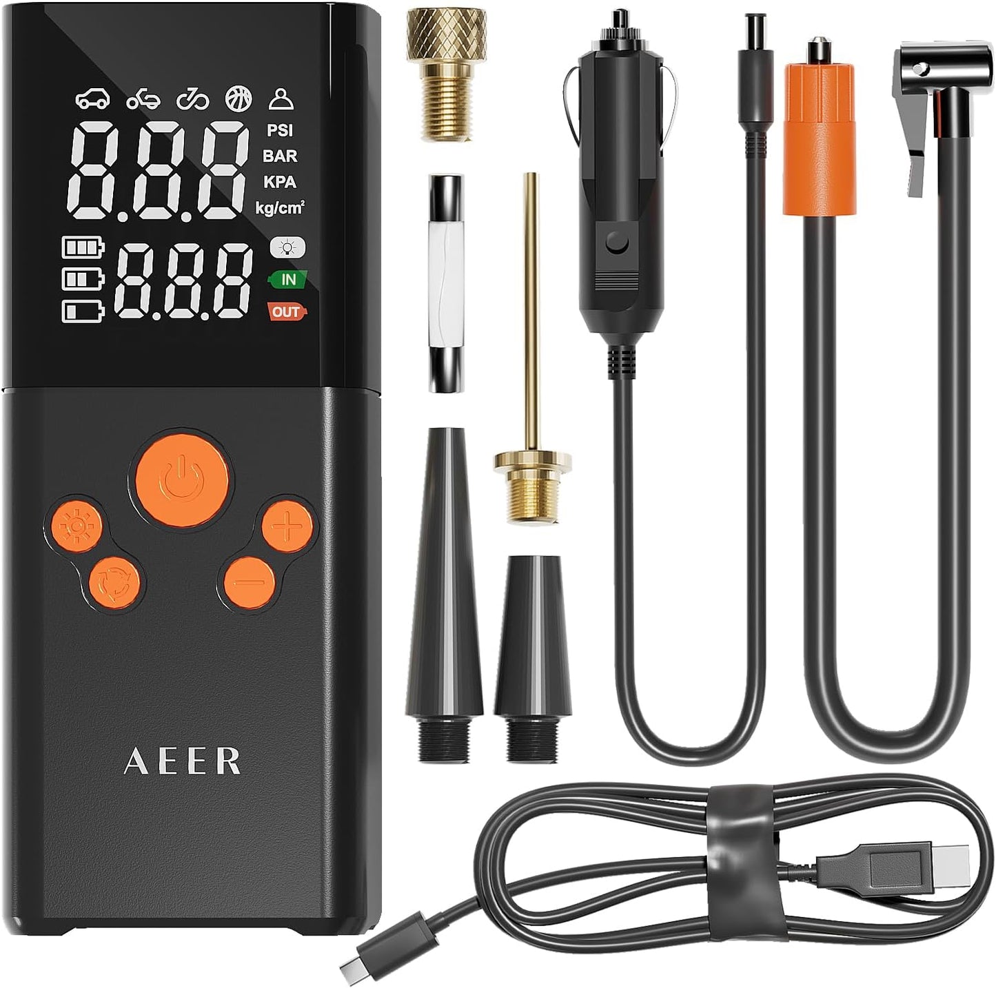 Compact Cordless Tire Inflator - 150 PSI Power & Auto-Shutoff