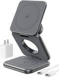 Foldable Magnetic Wireless Charger 3-in-1 Charging Station - Portable