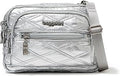 Triple Zip Small Crossbody Bag for Women - Convertible 3-Way Pack