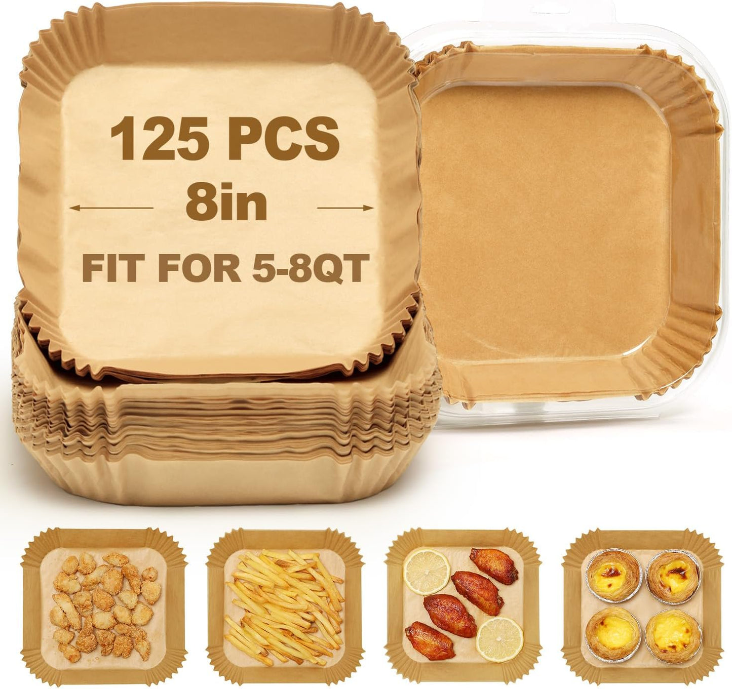 Oil-Resistant Air Fryer Liners - 125pcs