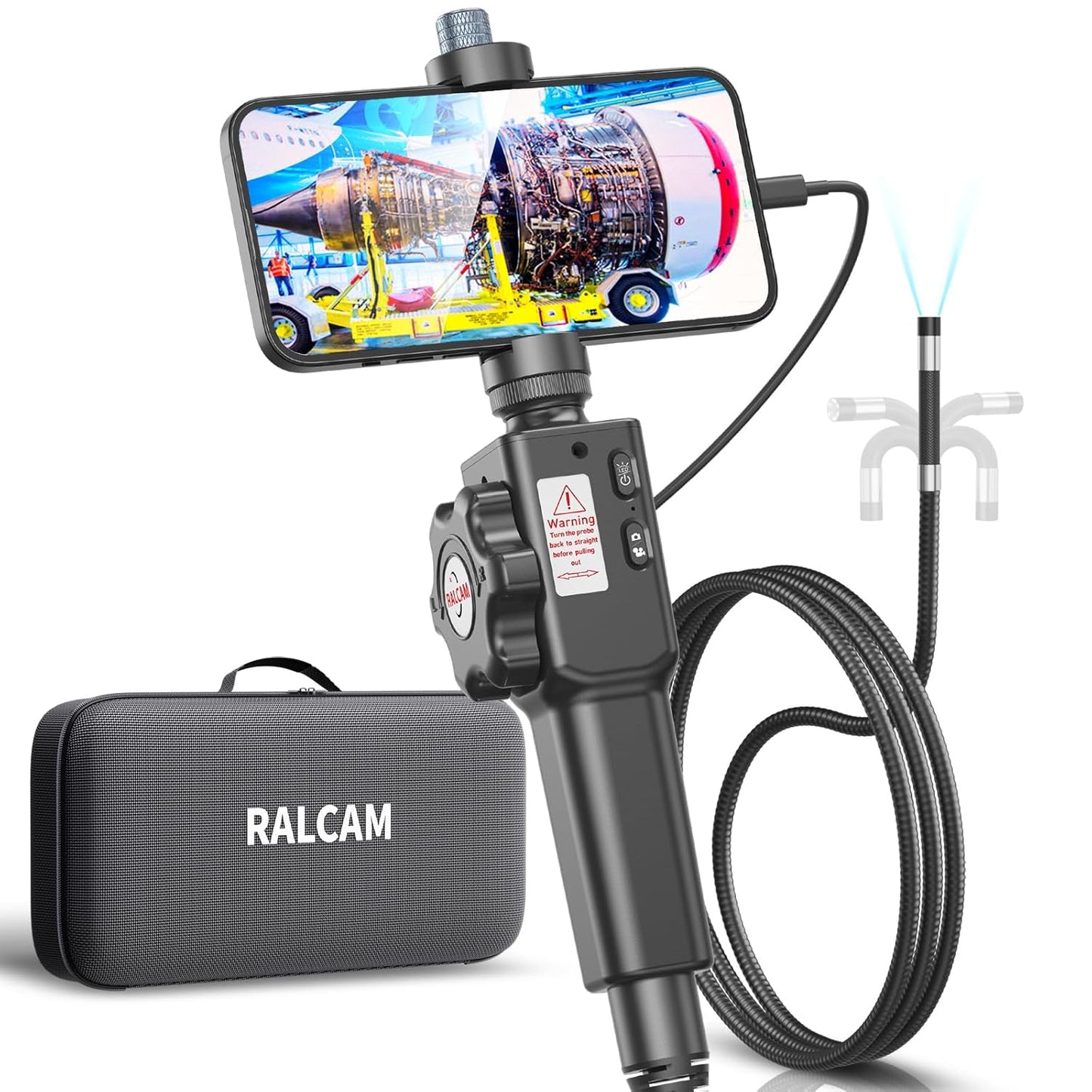 Two-Way Articulating Borescope for Smartphone Inspection Tool