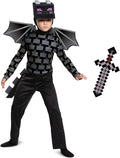 Disguise Ender Dragon Classic Costume and Netherite Sword Bundle - Kid