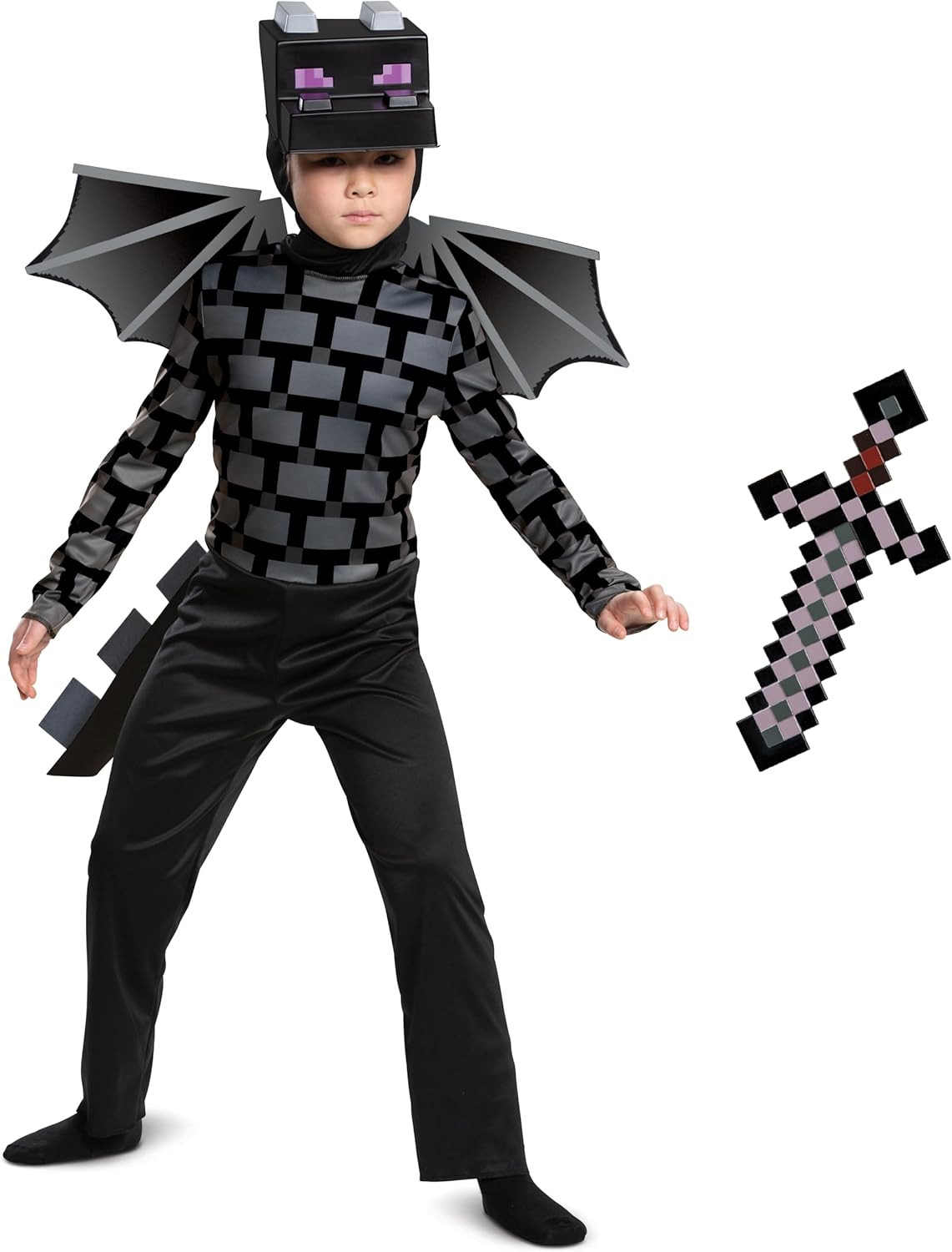 Ender Dragon Classic Costume Bundle with Minecraft Sword for Kids