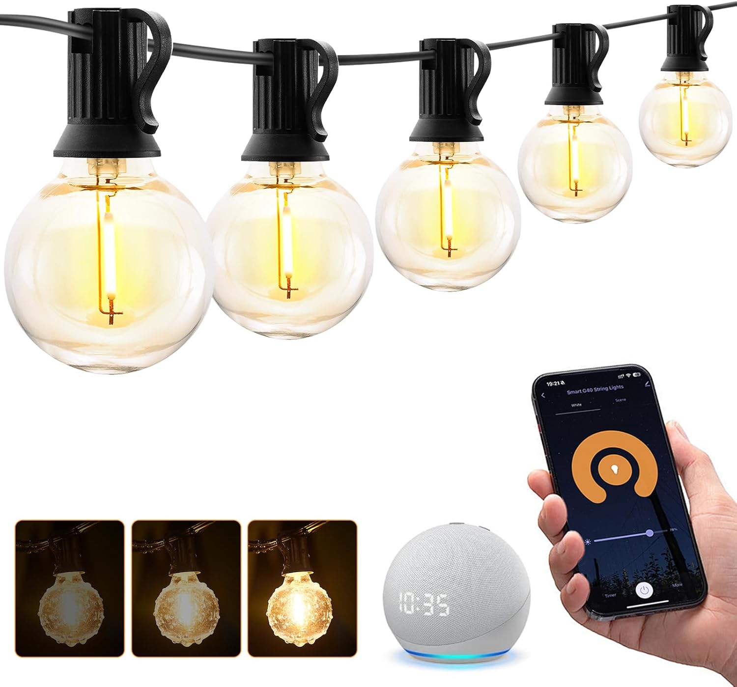 Smarter Outdoor Lighting: XMCOSY+ 75Ft LED Globe String Lights
