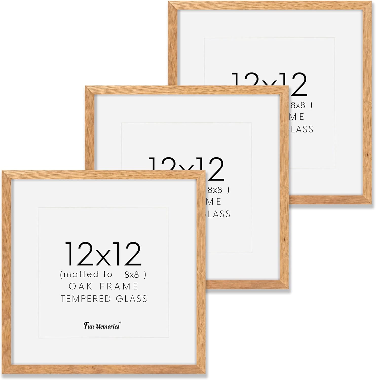 Natural Oak Wood Picture Frames Set of 3 for Stylish Decor