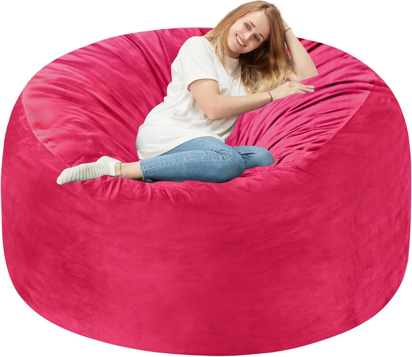 Homguava 5 FT Bean Bag Chair with Memory Foam for Comfort