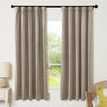 Camel Beige Velvet Curtains 63 in Length - Thermal, Privacy Drapes