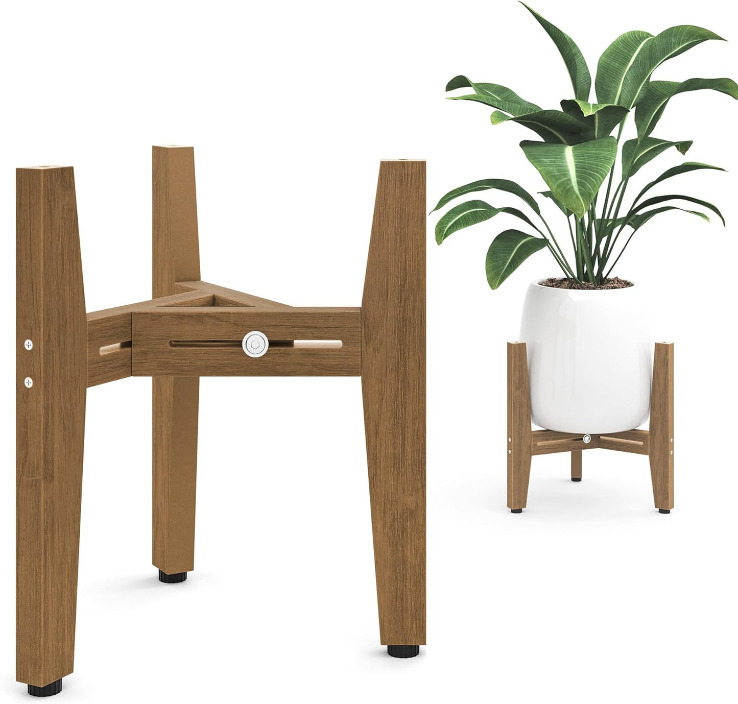 Adjustable Plant Stand for 8-12 Inch Pots - Mid Century Style