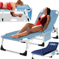 5-Position Tanning Lounge Chair with Face Hole - Outdoor Recliner