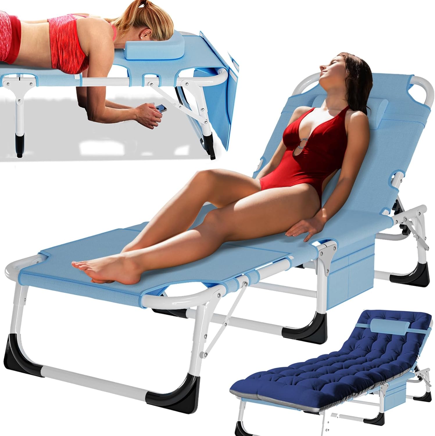 MOPHOTO Tanning Lounge Chair for Ultimate Sunbathing Comfort