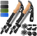 Premium Foldable Aluminum Hiking Poles with Cork Grip - Compact
