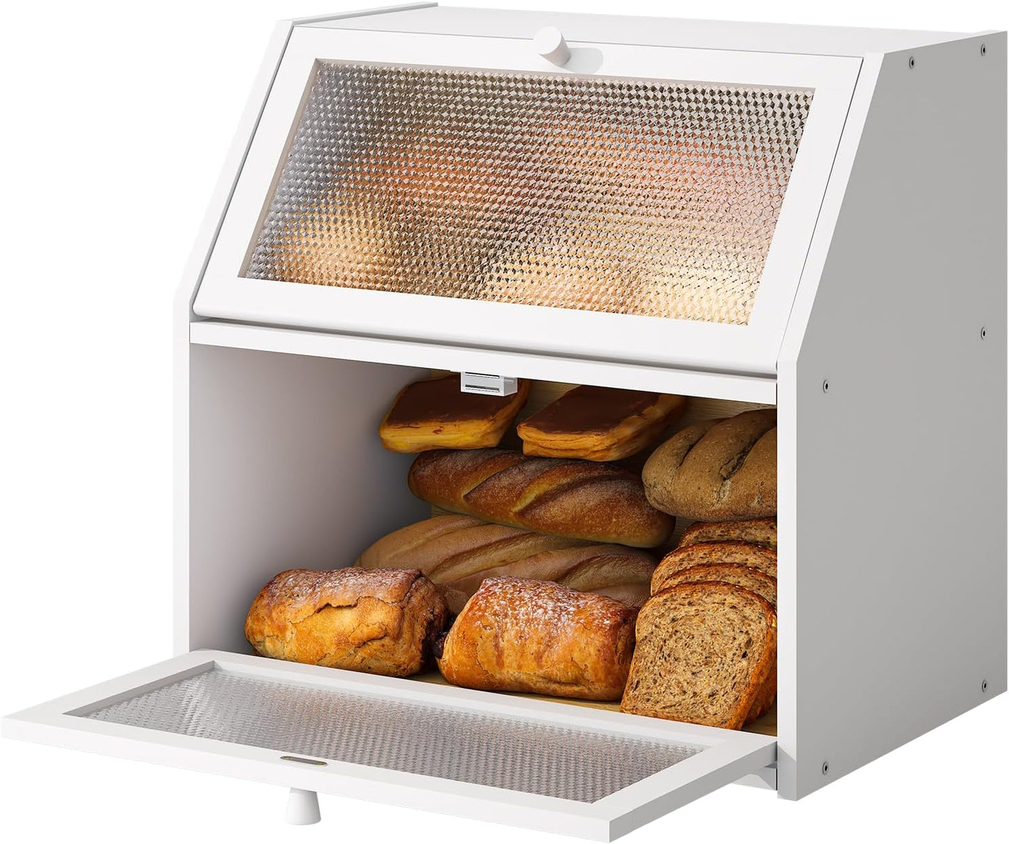 Extra Large Double Layer Bread Box for Kitchen Countertop Storage