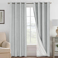 100% Blackout Linen Curtains 52x96 in Pair - Thermal Light Blocking