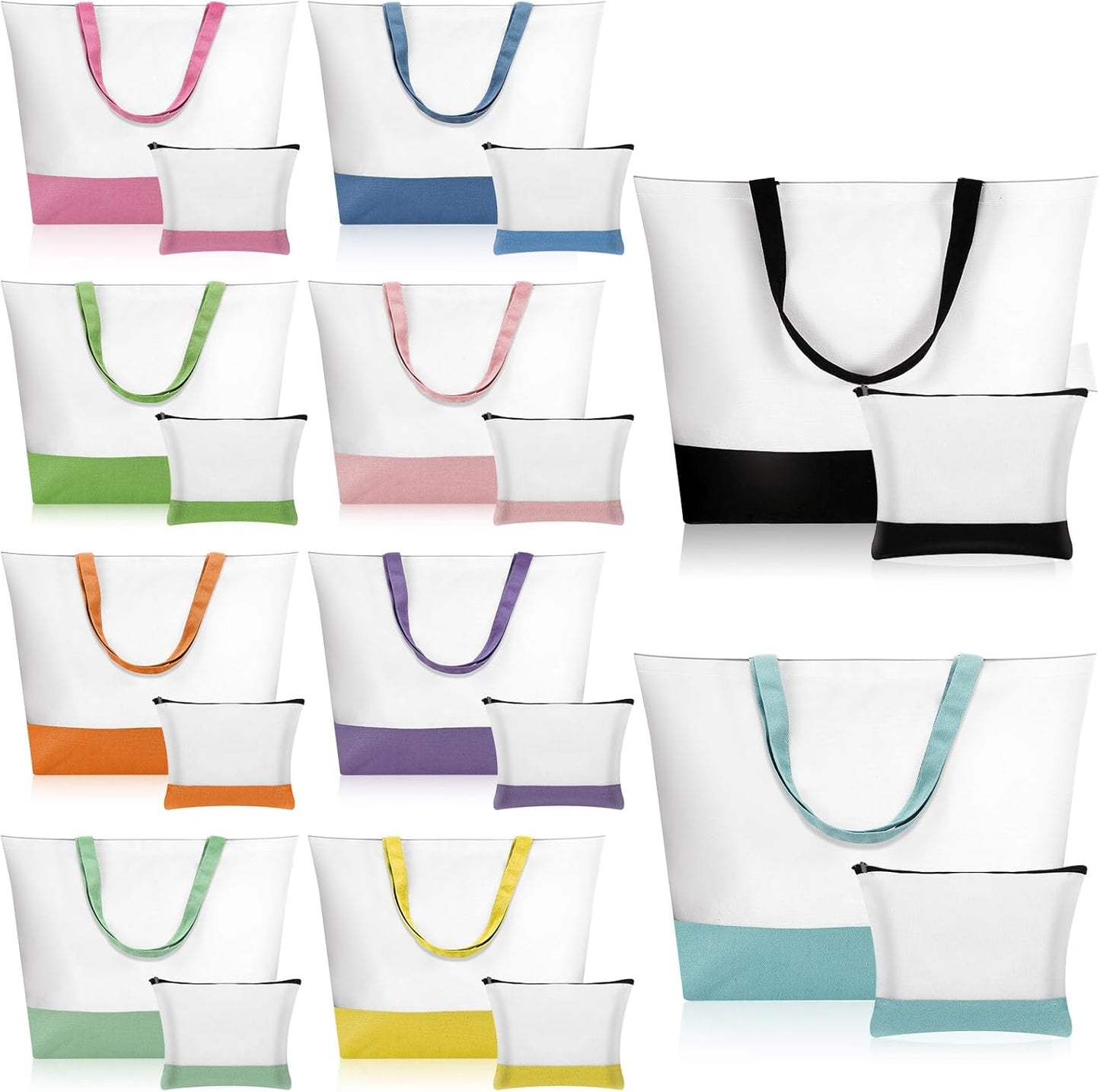 Sanwuta 20 Pcs Large Blank Canvas Tote Bags for DIY Projects
