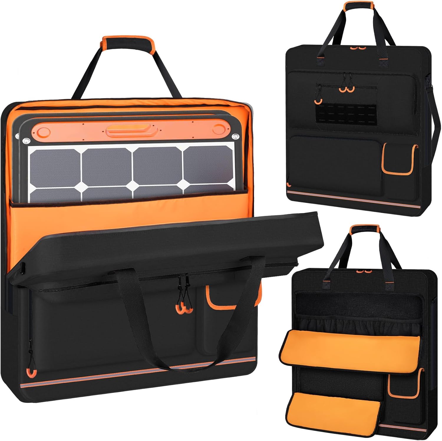 Large Capacity Solar Panel Carrying Case with Zipper and Pockets