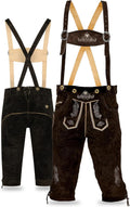 STEIGENHOFER Lederhosen Men Knee-Length Traditional Leather Breeches
