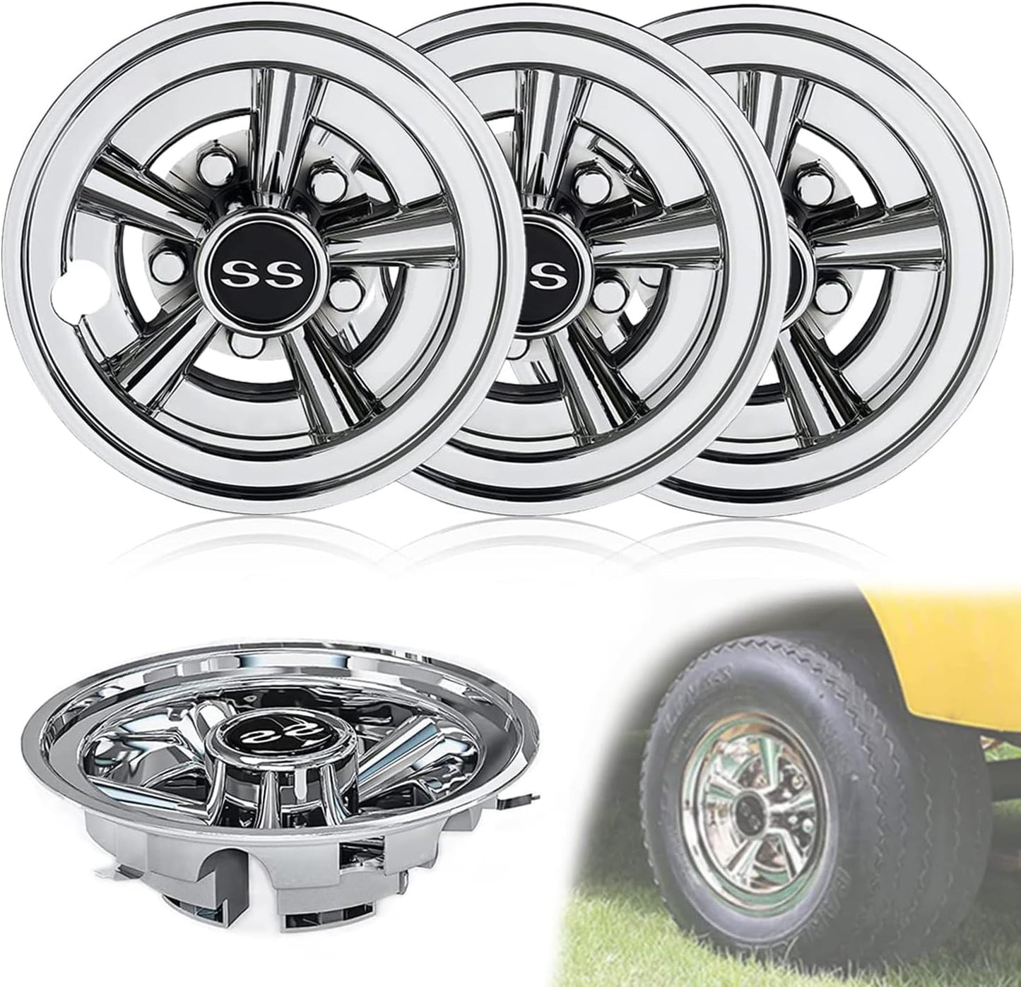 Shine Bright on the Course with SS Chrome Hubcaps by NOKINS