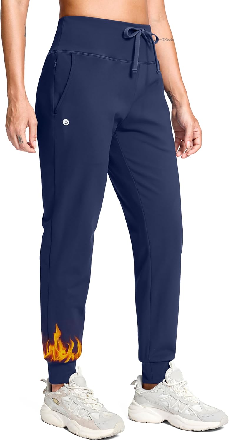 Fleece Lined Joggers for Women - Warm Thermal Sweatpants