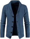 Men's Wool Blend Cardigan Sweater V Neck Shawl Collar - Cozy Layering
