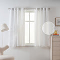 White Curtains for Girls Bedroom - Polka Dot Double Layer 63 in