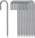 Ground Stakes 12 Inch J Shaped 20 Pack - Heavy Duty Rebar Stakes
