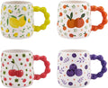 Bico Cartoon Fruit Pop Ceramic Mugs Set of 4 - 19oz Colorful Mugs