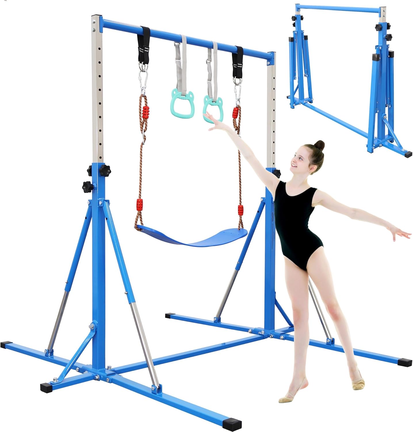 Foldable Gymnastics Bar for Kids - Adjustable Training Equipment