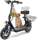 Electric Scooter with Seat and 14in/12in Fat Tires - Long Range