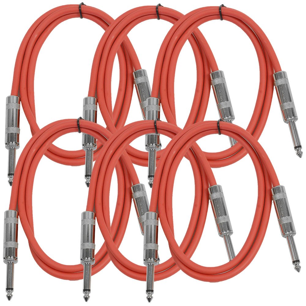 Seismic Audio 3-Feet TS 1/4-Inch Guitar Cable 6 Pack Review