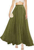 Women Full/Ankle Length Elastic Pleated Retro Maxi (Style VZ9Y)