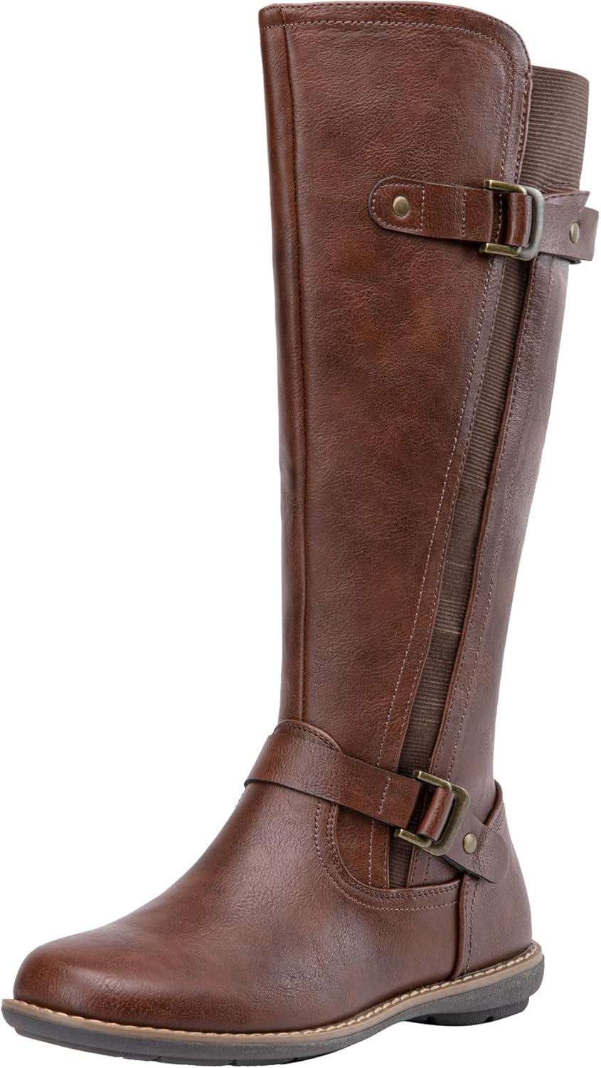 Jeossy Women's Knee-High Boots with Buckle for Fashion Lovers
