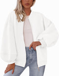 KIRUNDO Womens Oversized Zip Up Sweatshirt Jacket - Fall 2025 Style